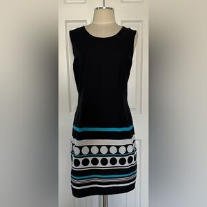 Olivia Matthews Sleeveless Graphic Stripe Dress – Size 16